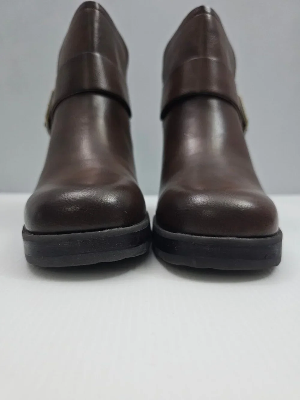 Korks Kork Ease Kari Ankle Bootie Womens 9.5 Dark Brown Leather Platform Heel